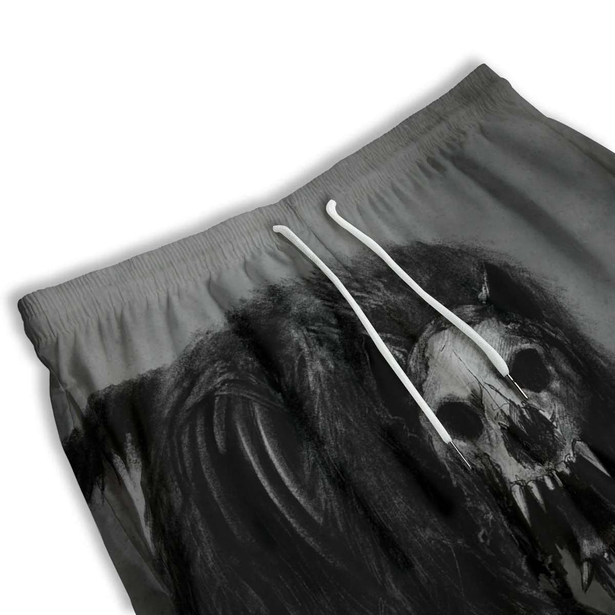 Wolf Black Demon Print Men's Athletic Shorts - Image 3