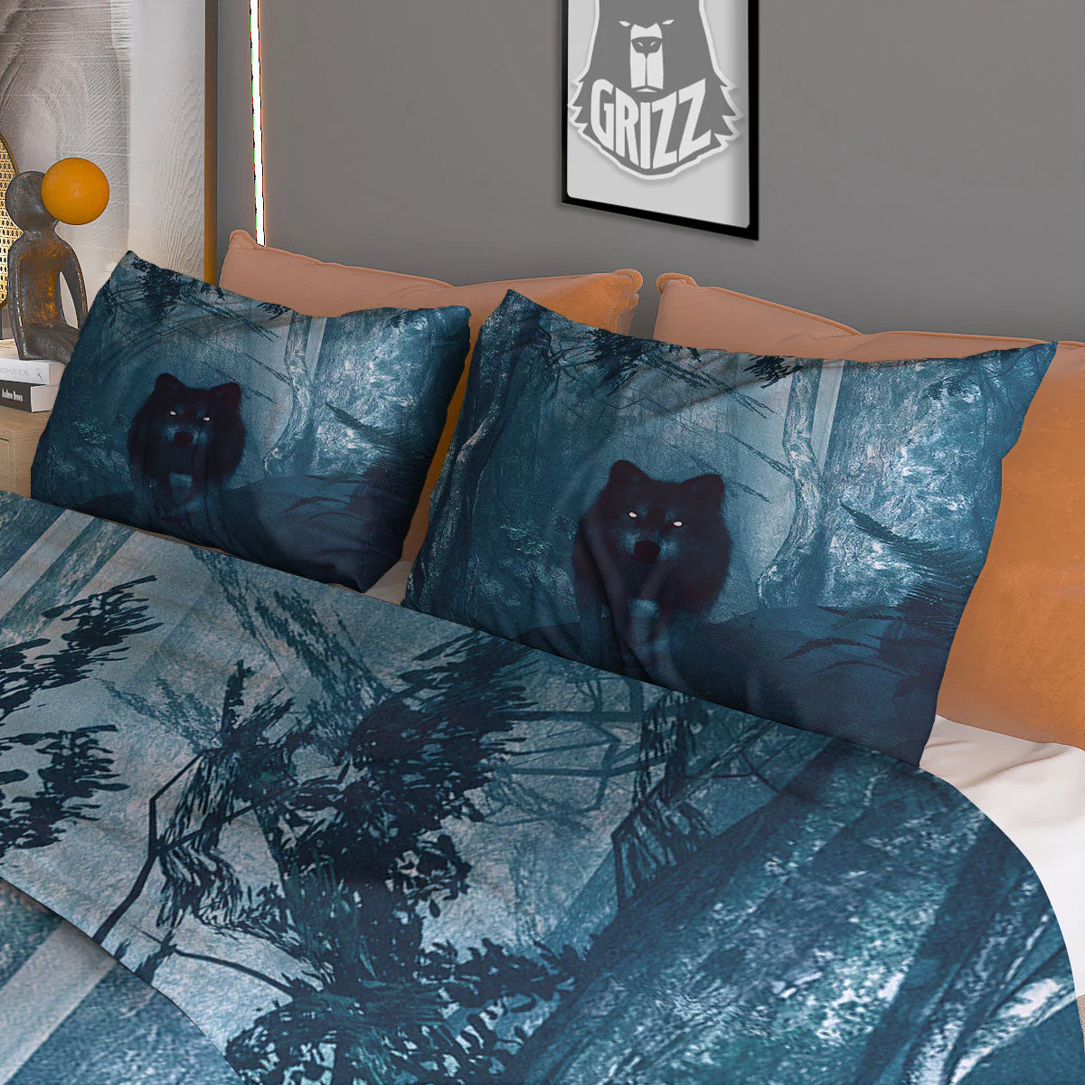 Wolf Jungle Print Duvet Cover Bedding Set - Image 3