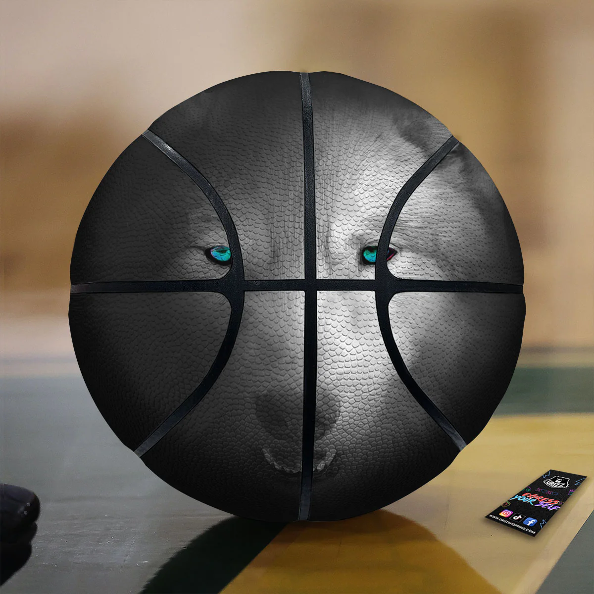Wolf Painting Watercolor Print Basketball