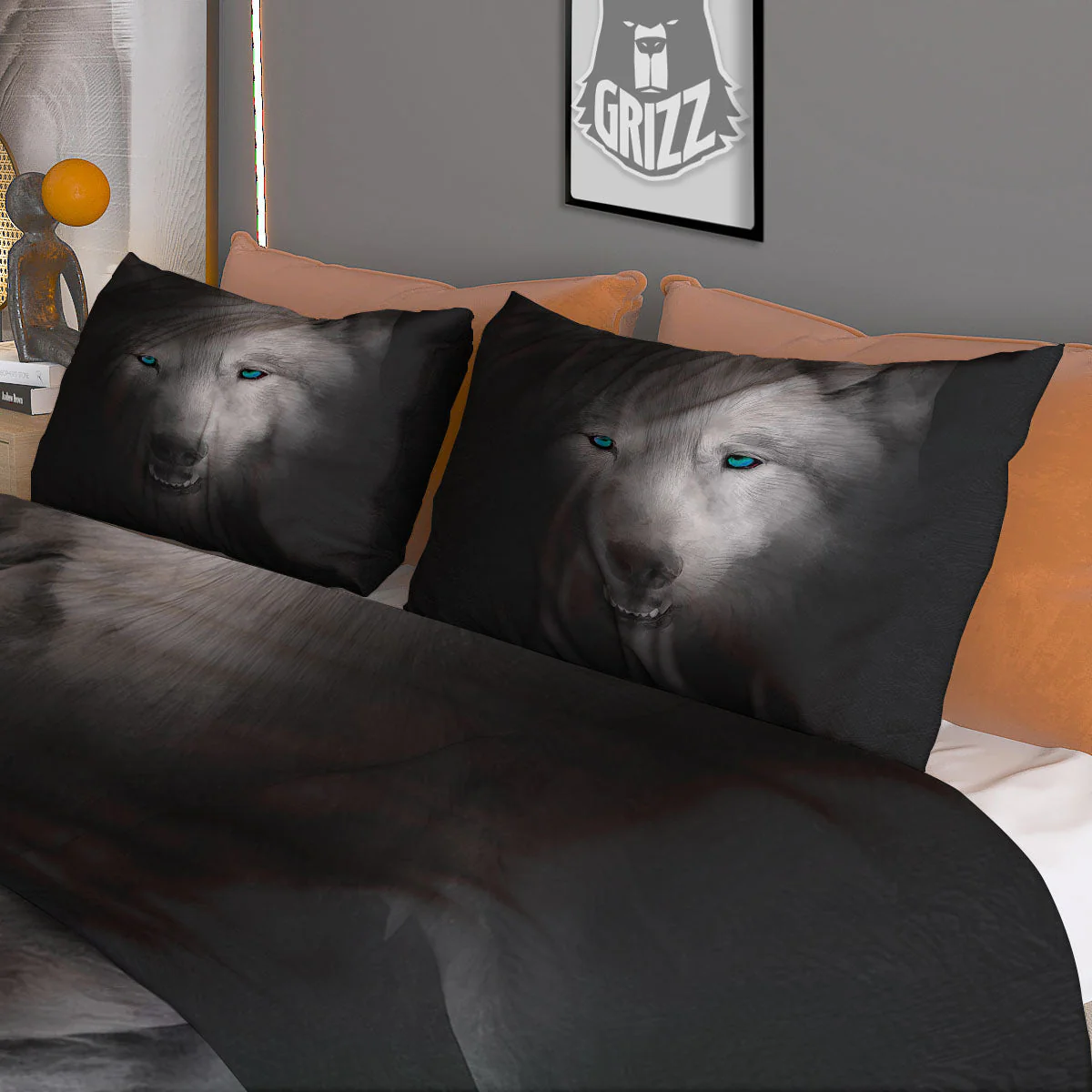 Wolf Painting Watercolor Print Duvet Cover Bedding Set - Image 3