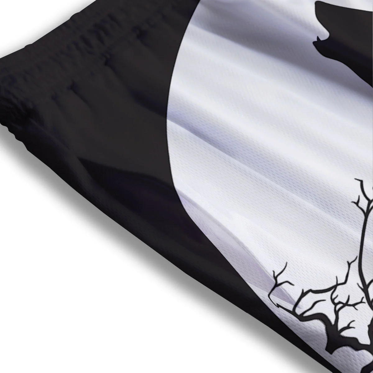 Wolf Spirit And Moon Print Mesh Shorts - Image 3