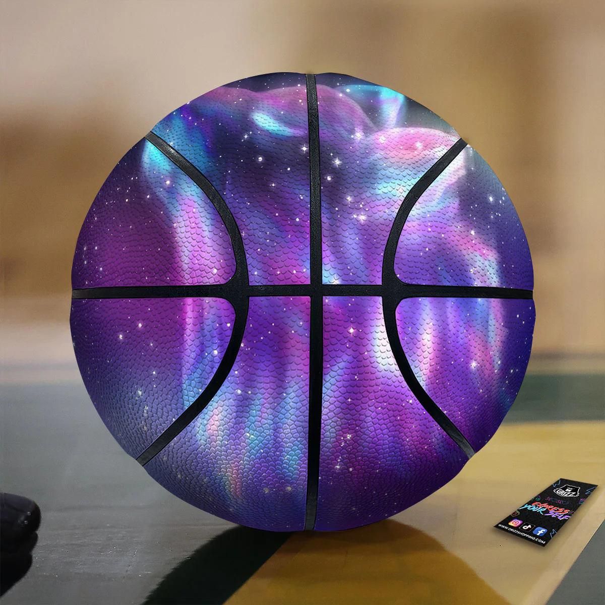 Wolf Spirit Aurora Howling Print Basketball