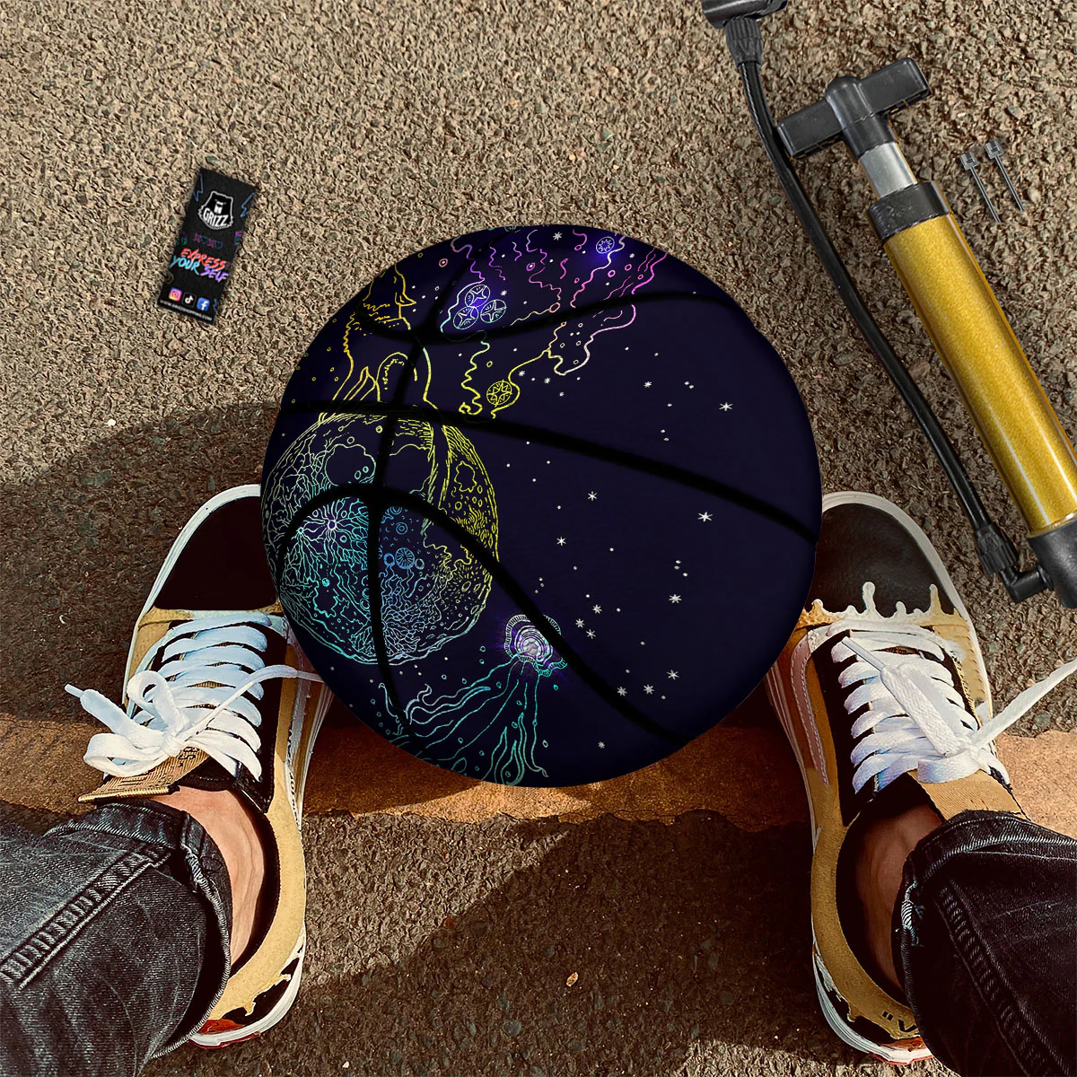 Wolf Spirit Galaxy Howling Print Basketball - Image 2