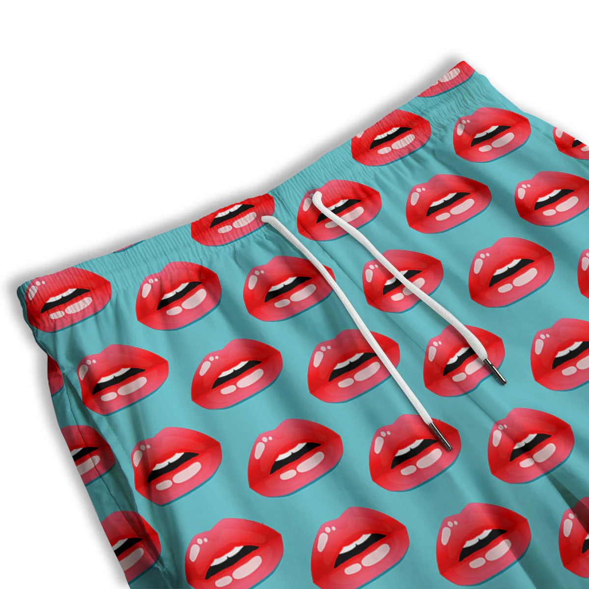 Women's Lips Print Pattern Men's Athletic Shorts - Image 3