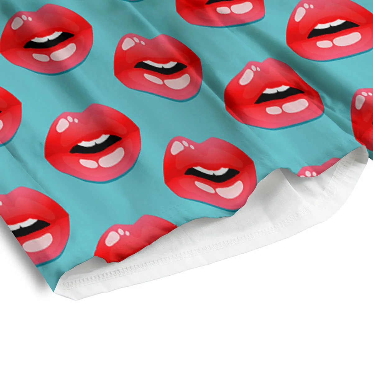 Women's Lips Print Pattern Men's Athletic Shorts - Image 4