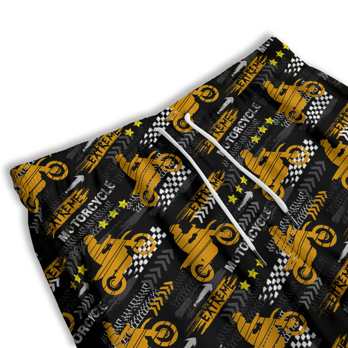 Words Motorcycle Print Pattern Men's Athletic Shorts - Image 3