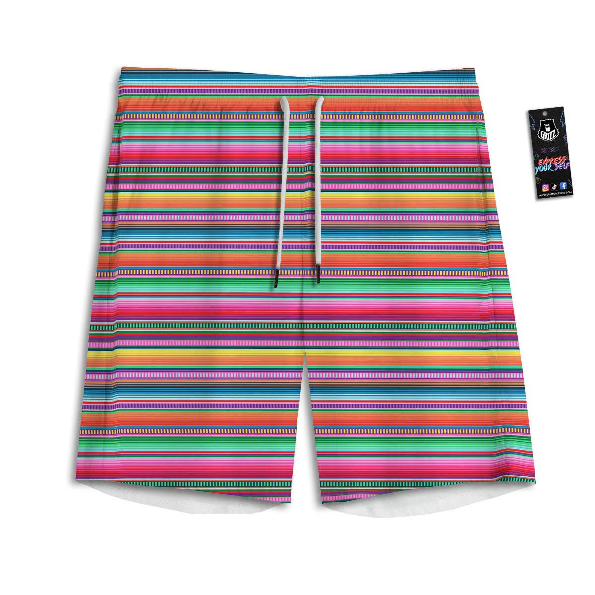 Woven Ethnic Mexican Print Pattern Men's Athletic Shorts
