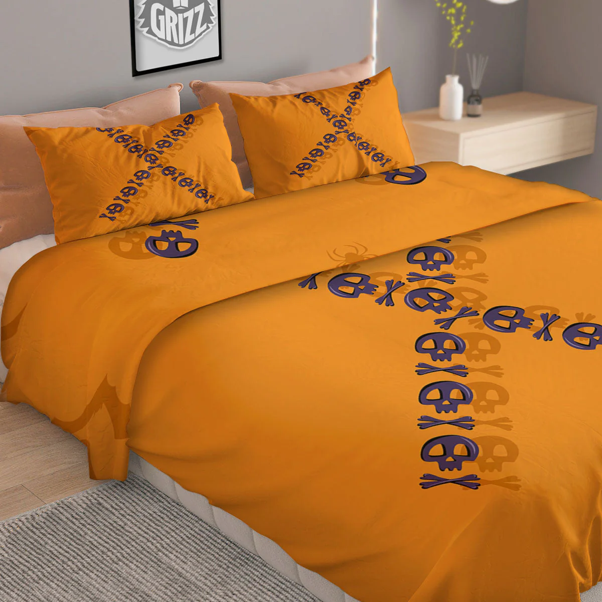 X Halloween Print Duvet Cover Bedding Set - Image 2