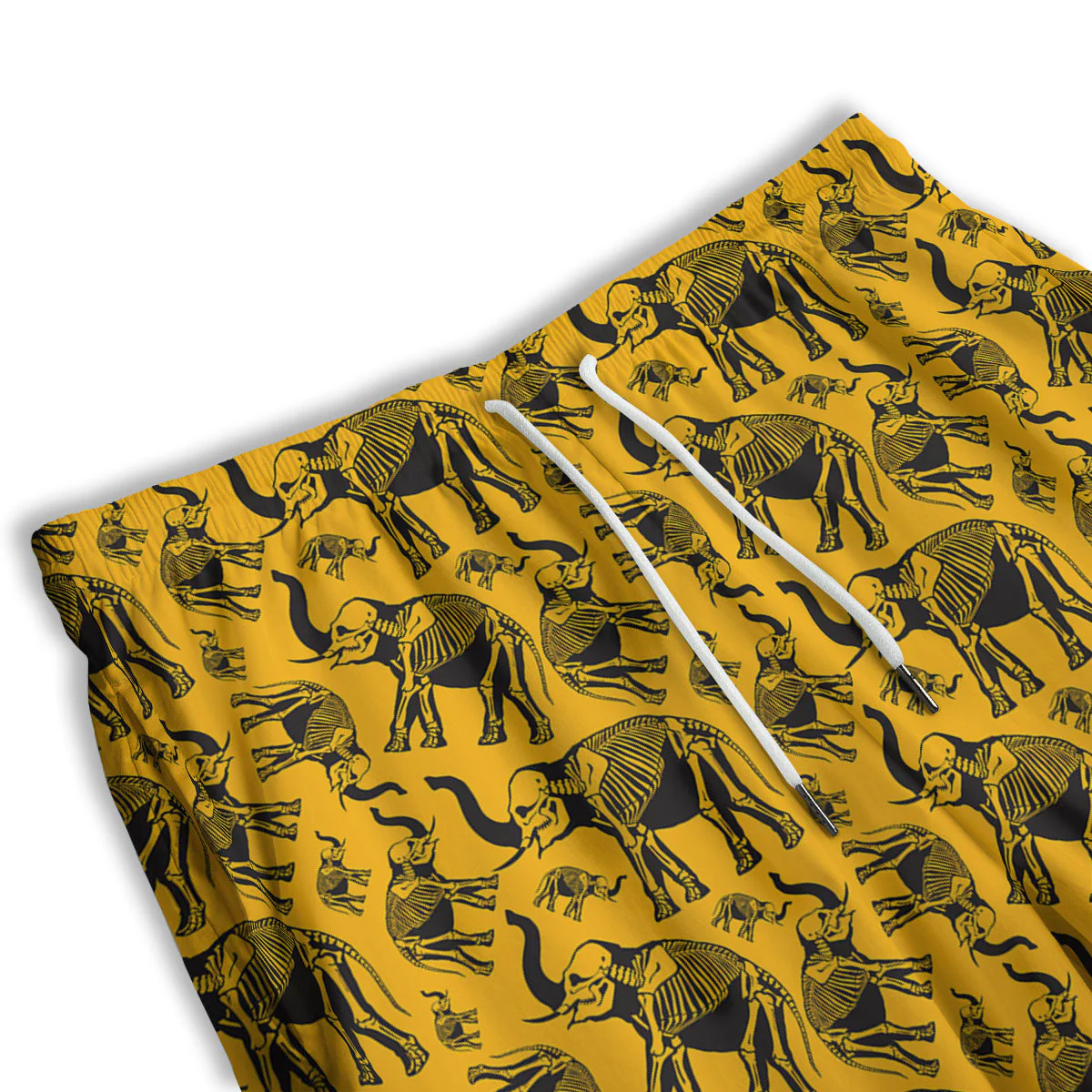 X-Ray Elephant Skeleton Print Pattern Men's Athletic Shorts - Image 3