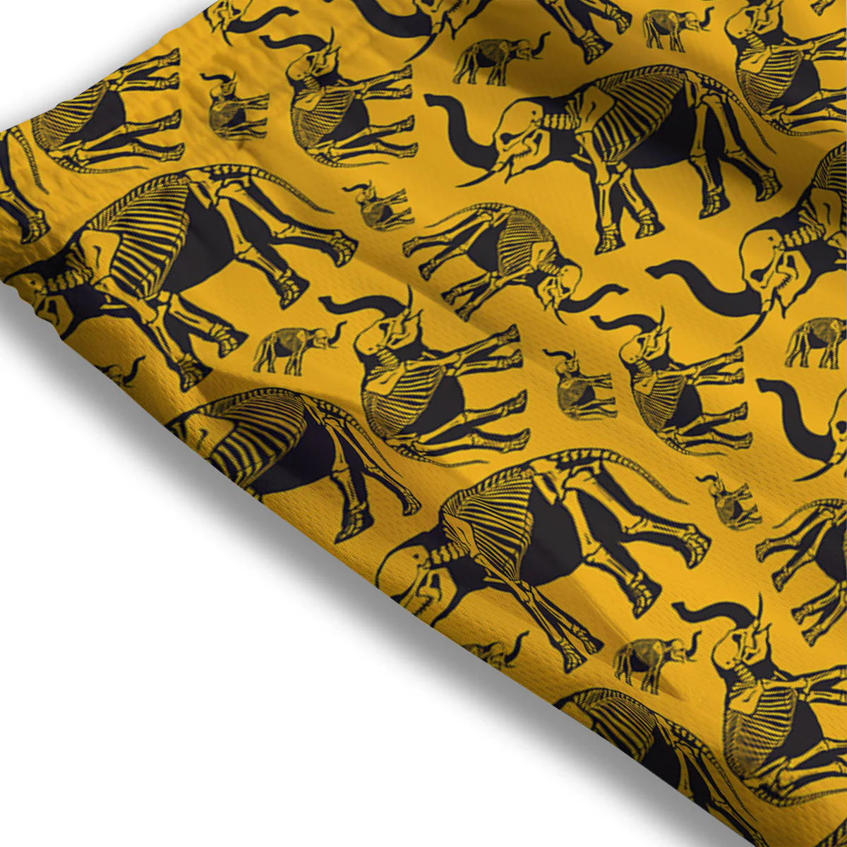 X-Ray Elephant Skeleton Print Pattern Mesh Shorts - Image 3