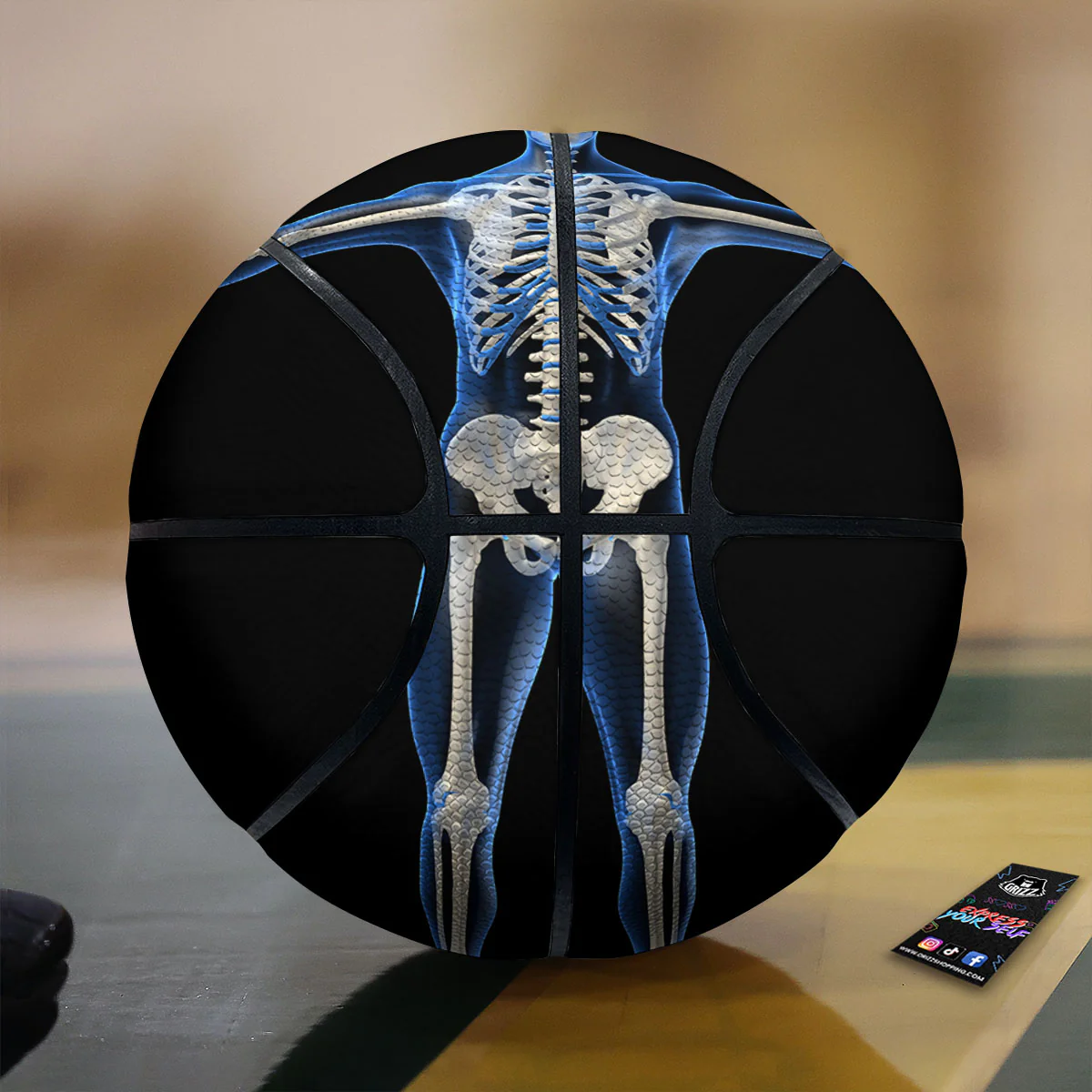 X-Ray Human Skeleton Print Basketball