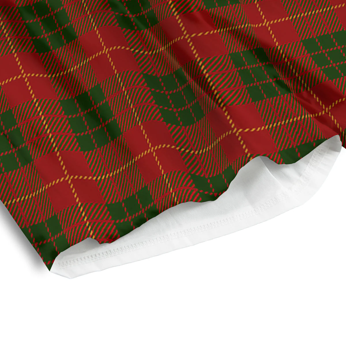 Xmas Plaid Print Pattern Men's Athletic Shorts - Image 4