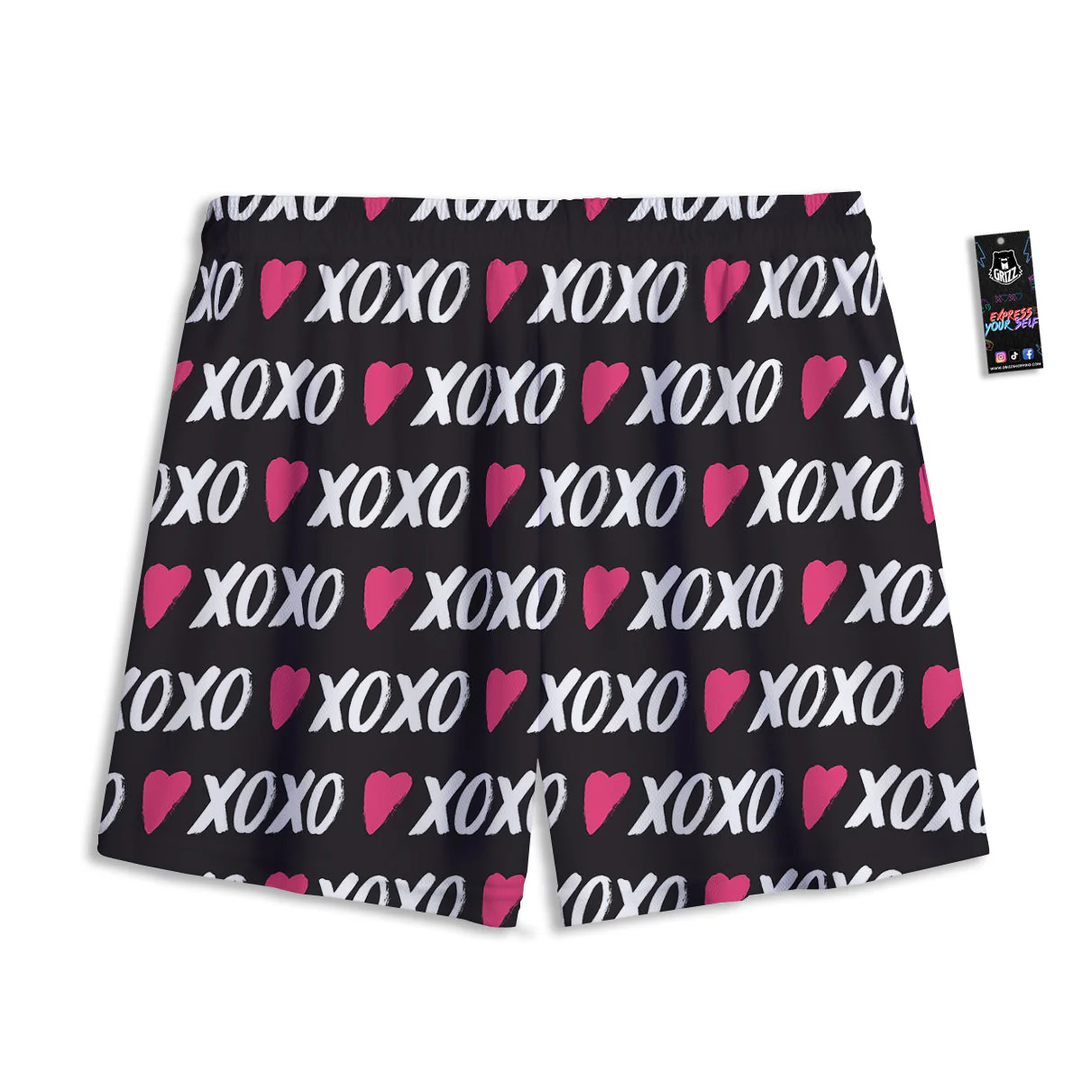 XOXO Valentine's Day Print Pattern Mesh Shorts - Image 2