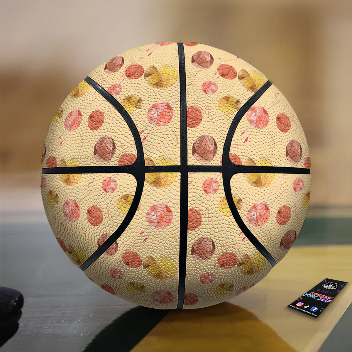 Yarn Watercolor Print Pattern Basketball