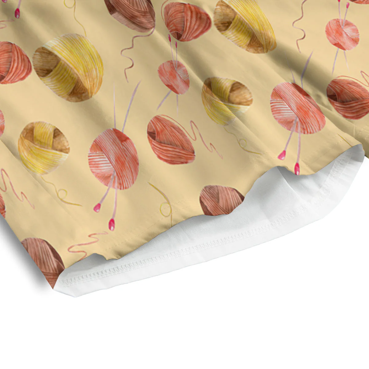 Yarn Watercolor Print Pattern Men's Athletic Shorts - Image 4