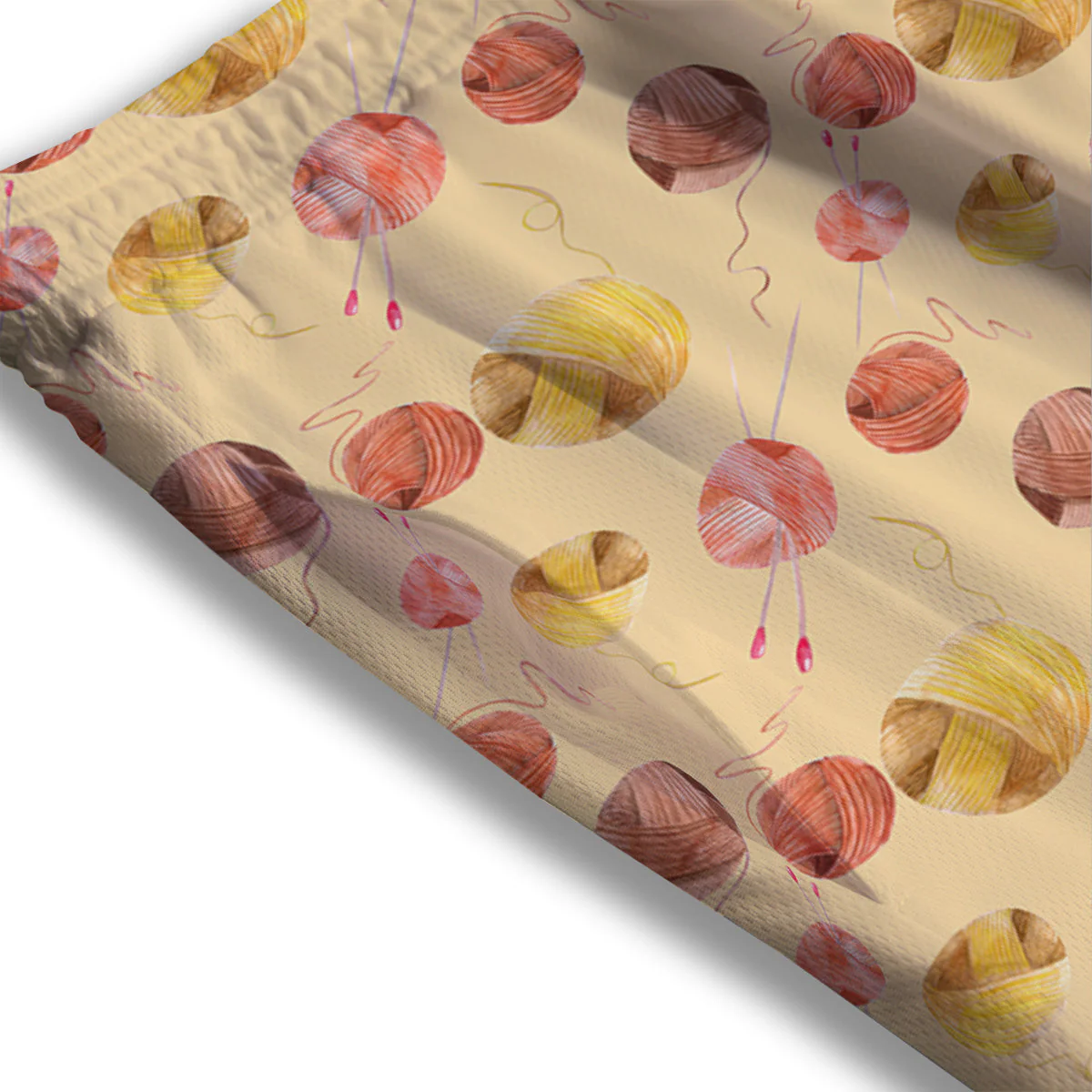 Yarn Watercolor Print Pattern Mesh Shorts - Image 3