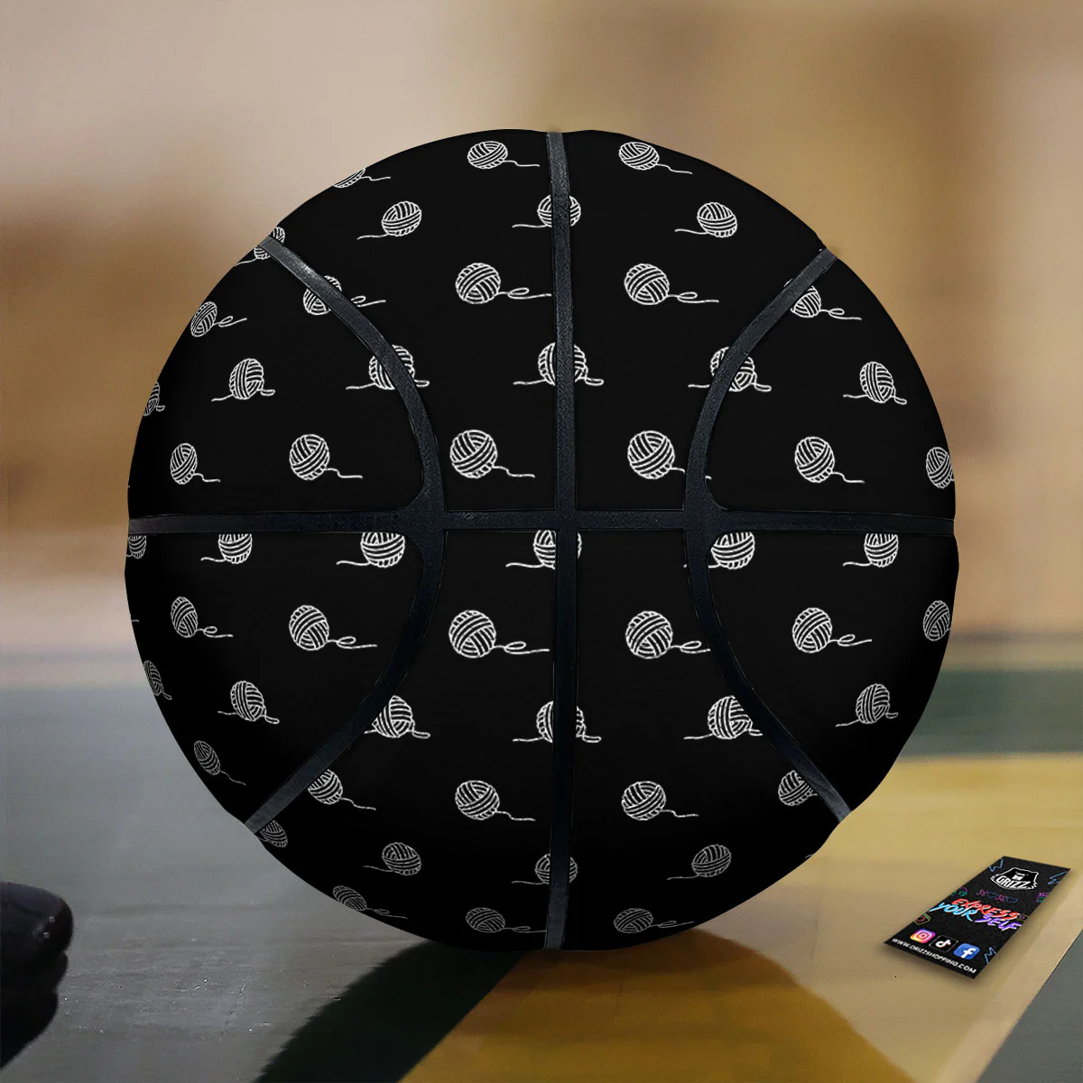 Yarn White And Black Print Pattern Basketball