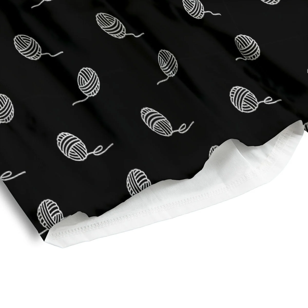 Yarn White And Black Print Pattern Men's Athletic Shorts - Image 4