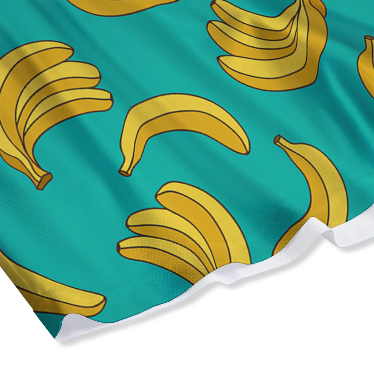Yellow Banana Print Pattern  Mesh Shorts - Image 4