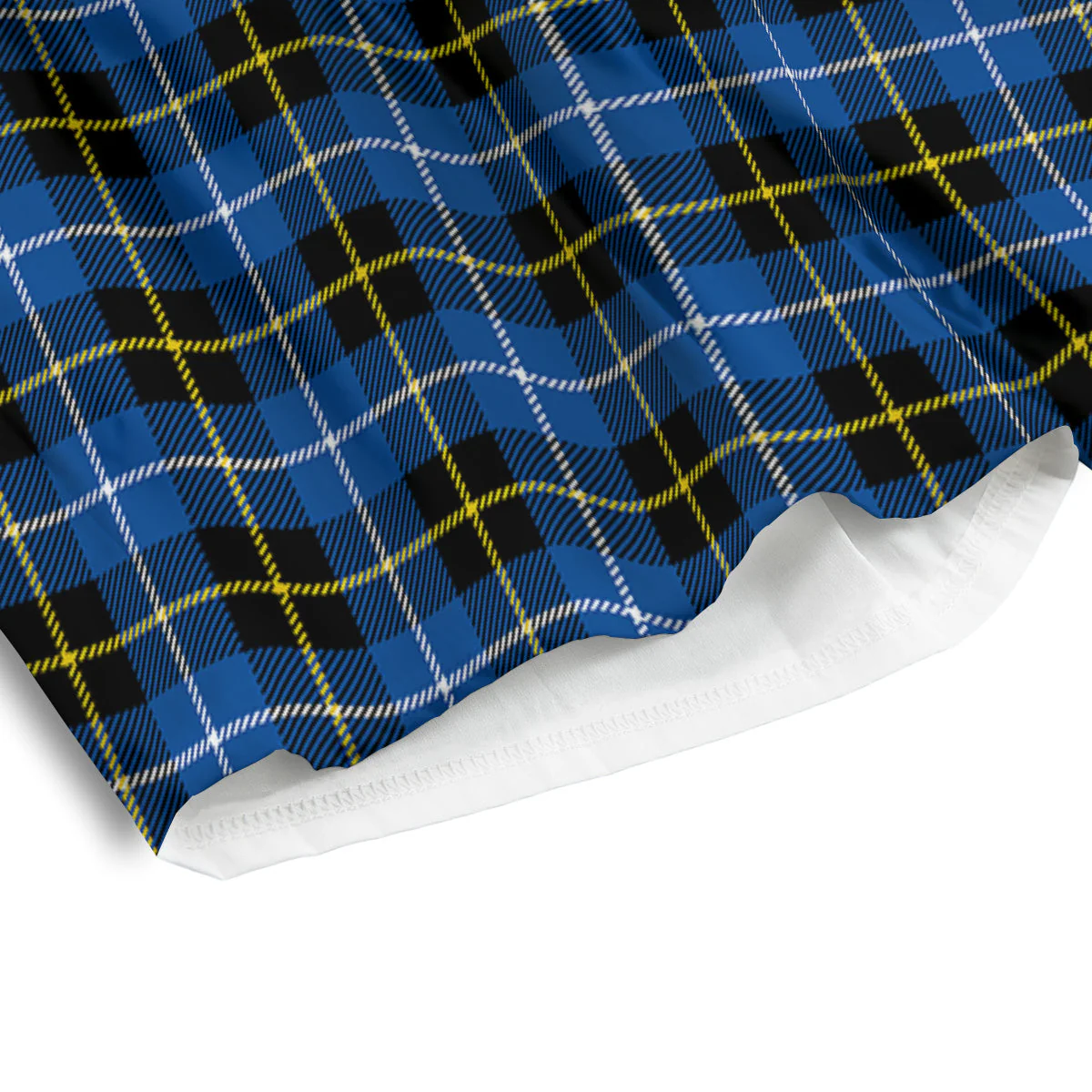 Yellow Blue And Black Tartan Print Men's Athletic Shorts - Image 4