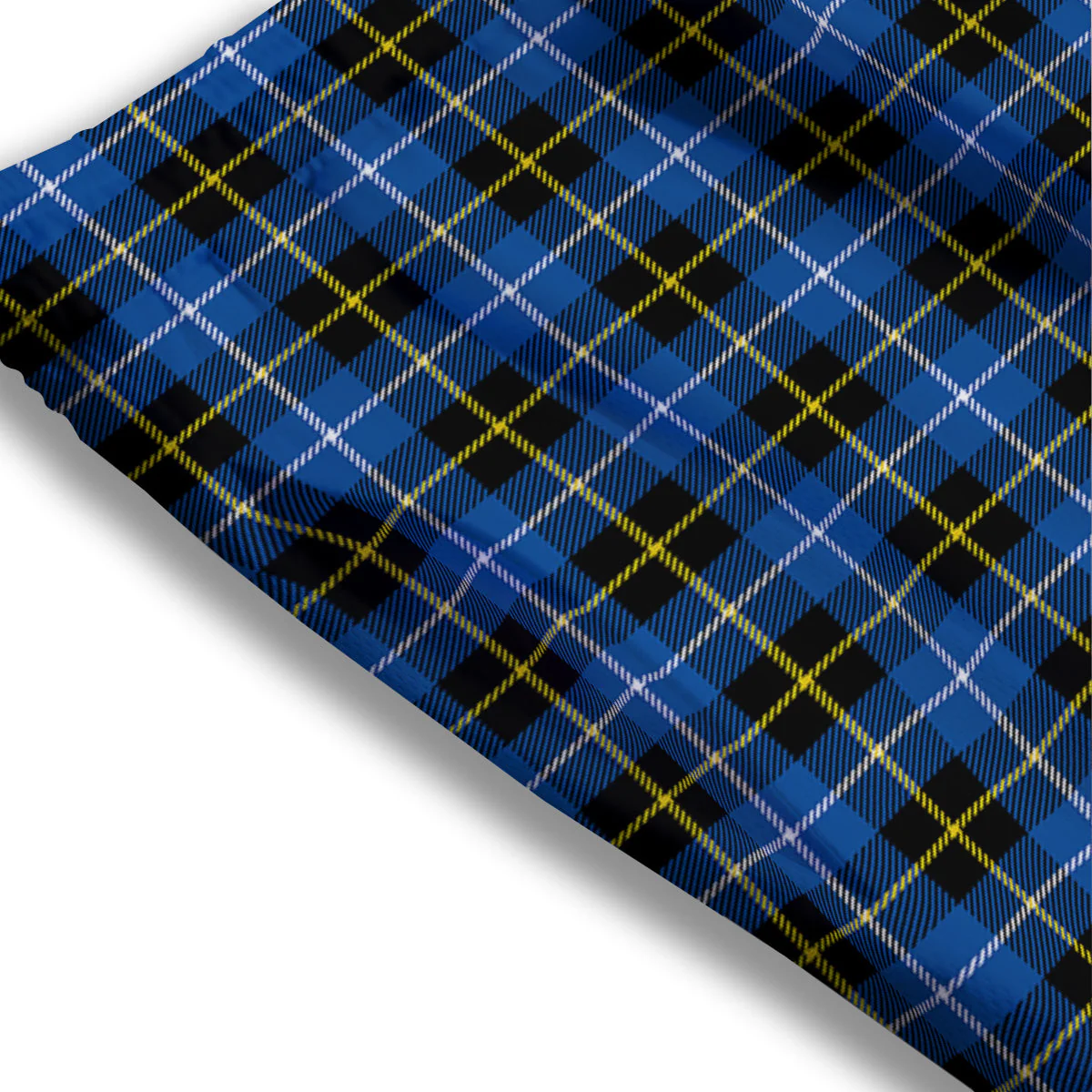 Yellow Blue And Black Tartan Print Mesh Shorts - Image 3