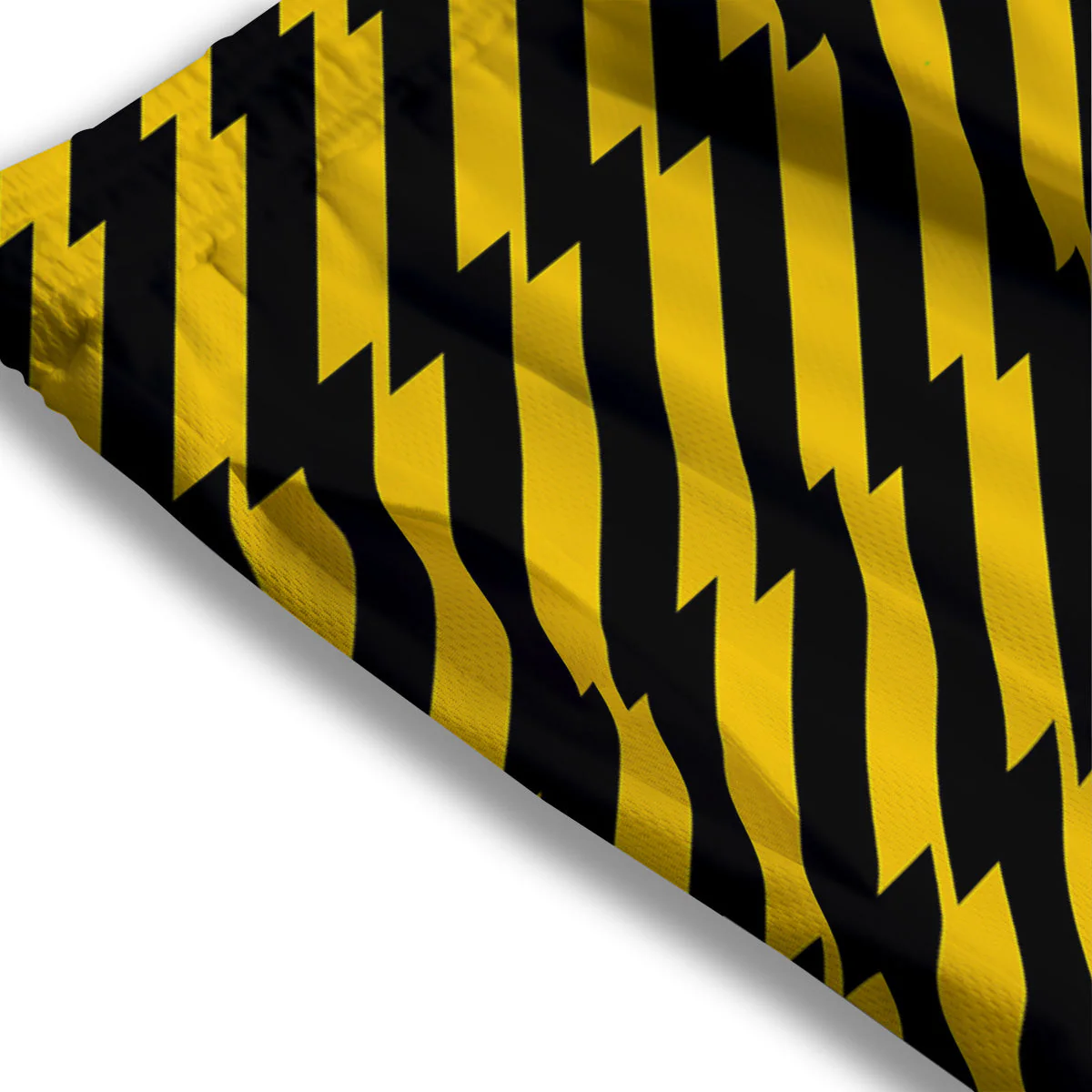 Yellow Lightning Spark Print Pattern Mesh Shorts - Image 3