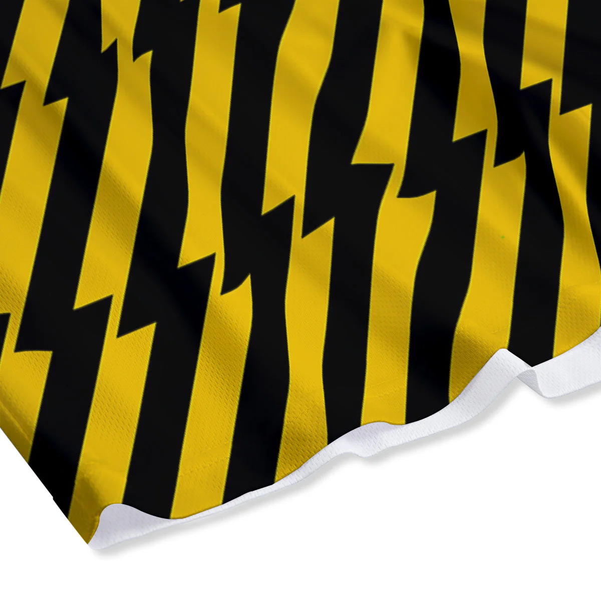 Yellow Lightning Spark Print Pattern Mesh Shorts - Image 4