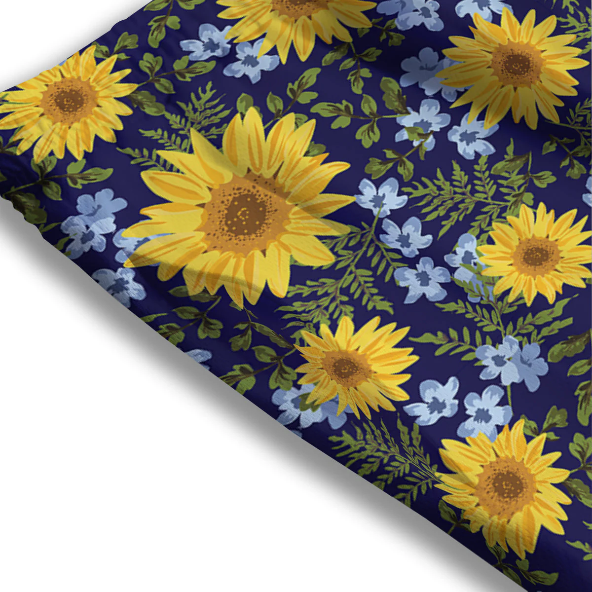 Yellow Sunflower Floral Print  Mesh Shorts - Image 3