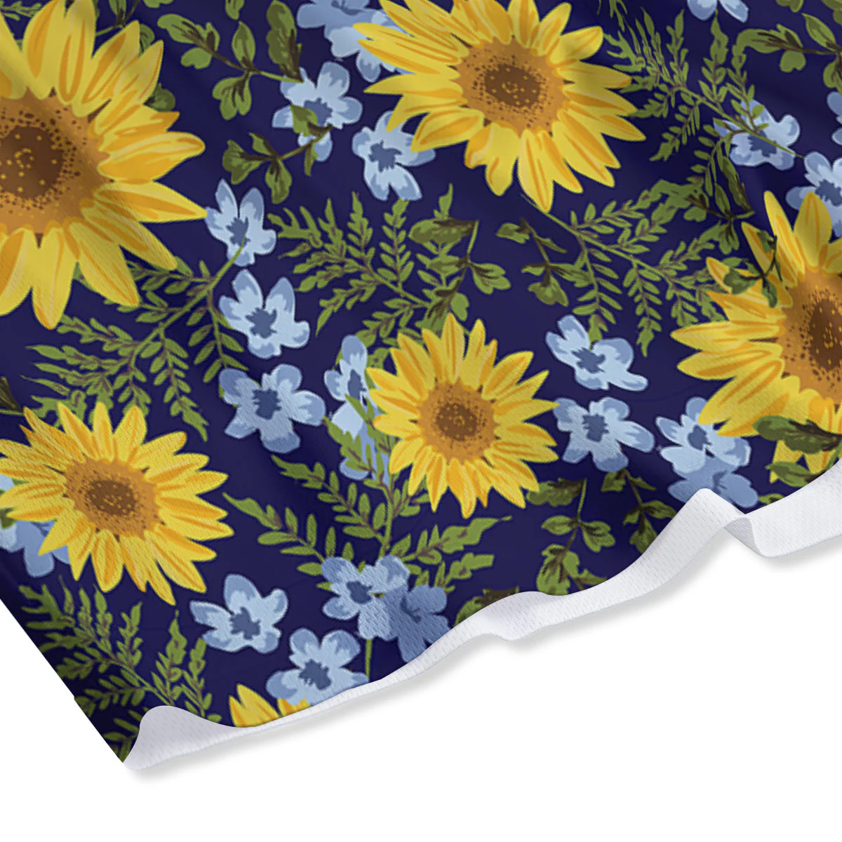 Yellow Sunflower Floral Print  Mesh Shorts - Image 4