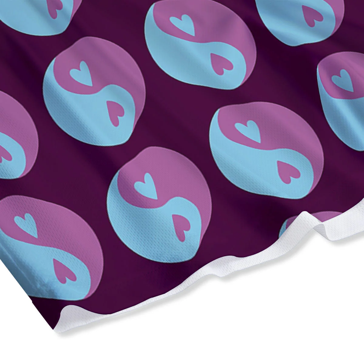 Yin Yang Blue And Purple Print Mesh Shorts - Image 4
