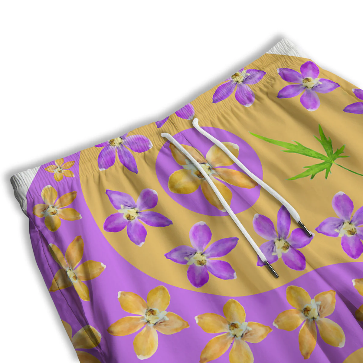 Yin Yang Colorful Flowers Print Men's Athletic Shorts - Image 3