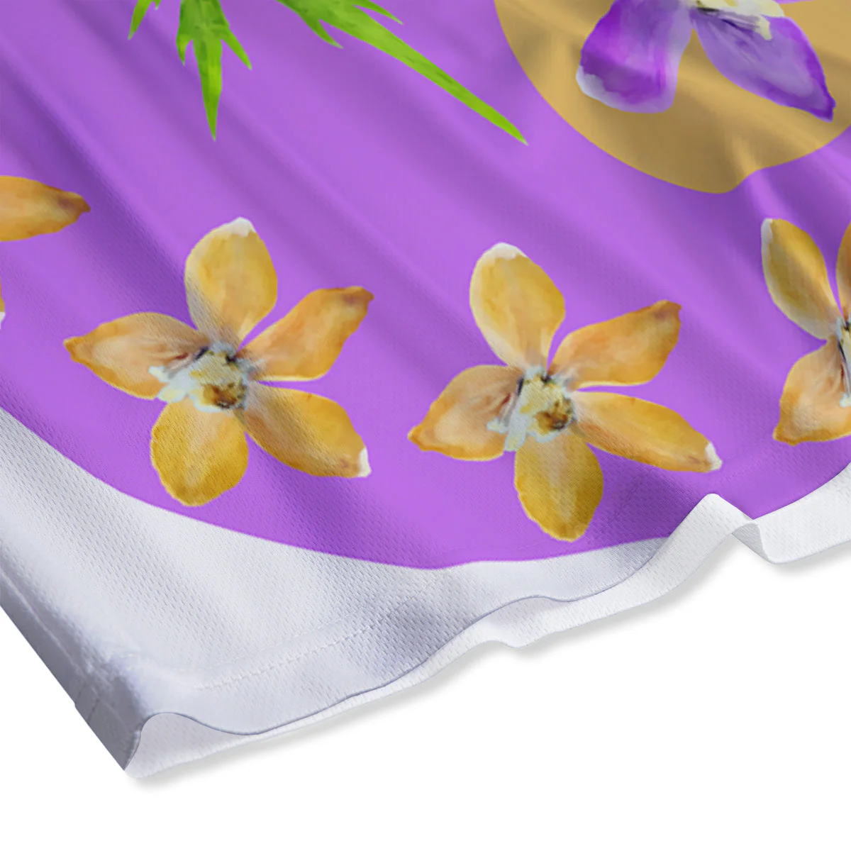 Yin Yang Colorful Flowers Print Mesh Shorts - Image 4