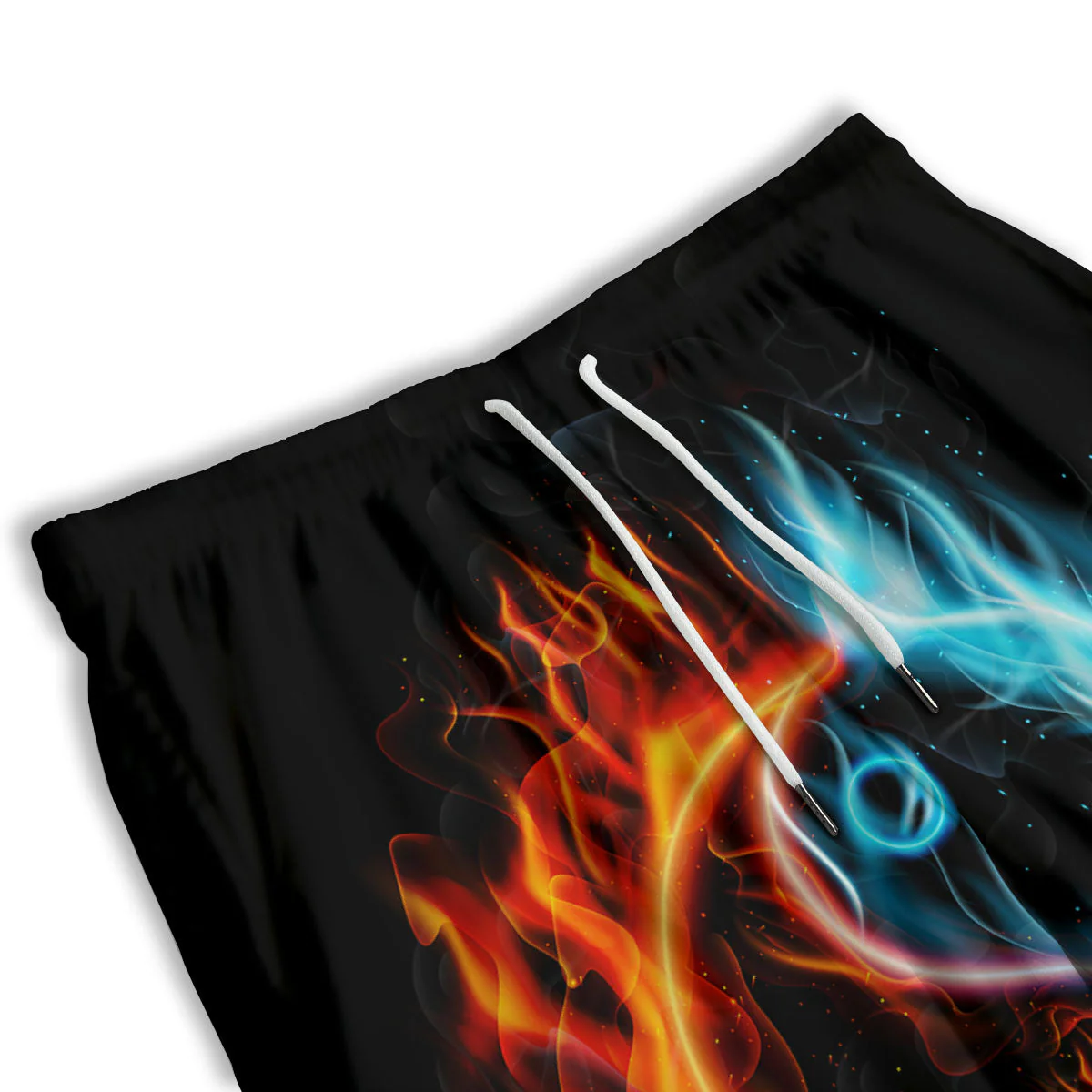 Yin Yang Flaming Print Men's Athletic Shorts - Image 3