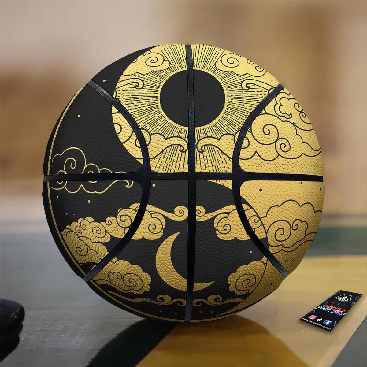Yin Yang Moon And Sun Print Basketball