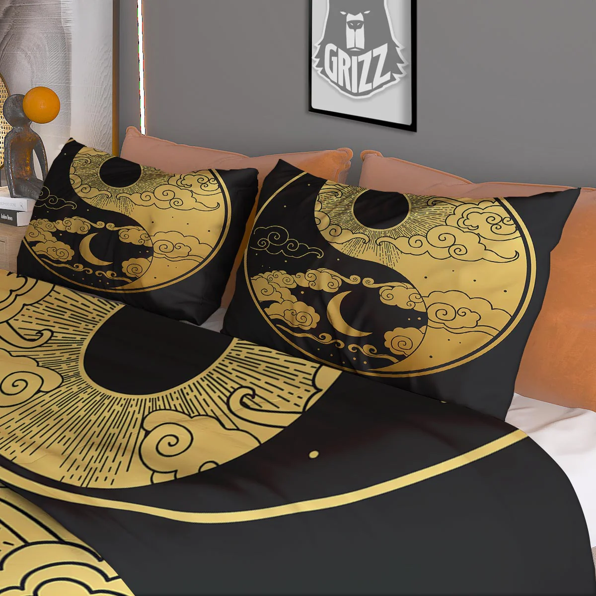 Yin Yang Moon And Sun Print Duvet Cover Bedding Set - Image 3