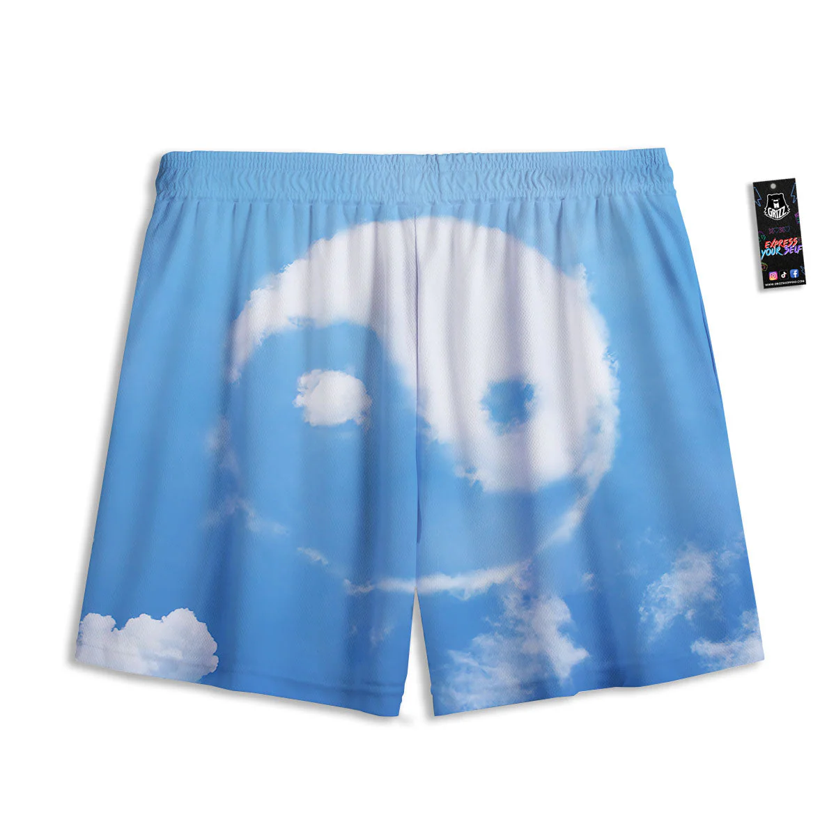 Yin Yang Space And Sky Print Mesh Shorts - Image 2