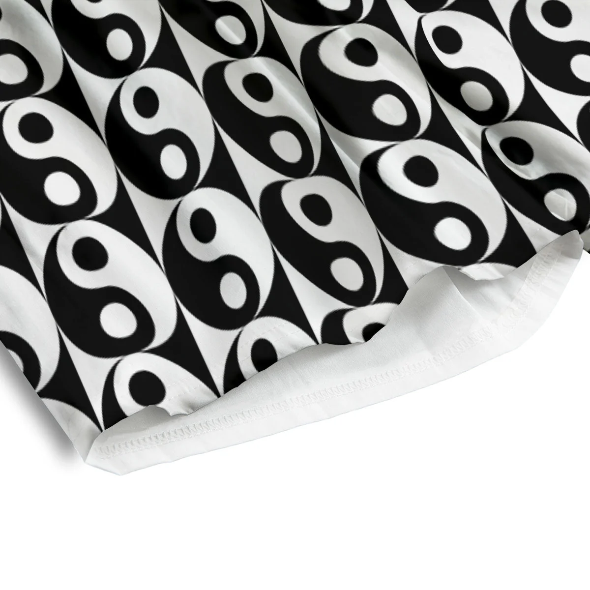 Yin Yang White And Black Print Pattern Men's Athletic Shorts - Image 4