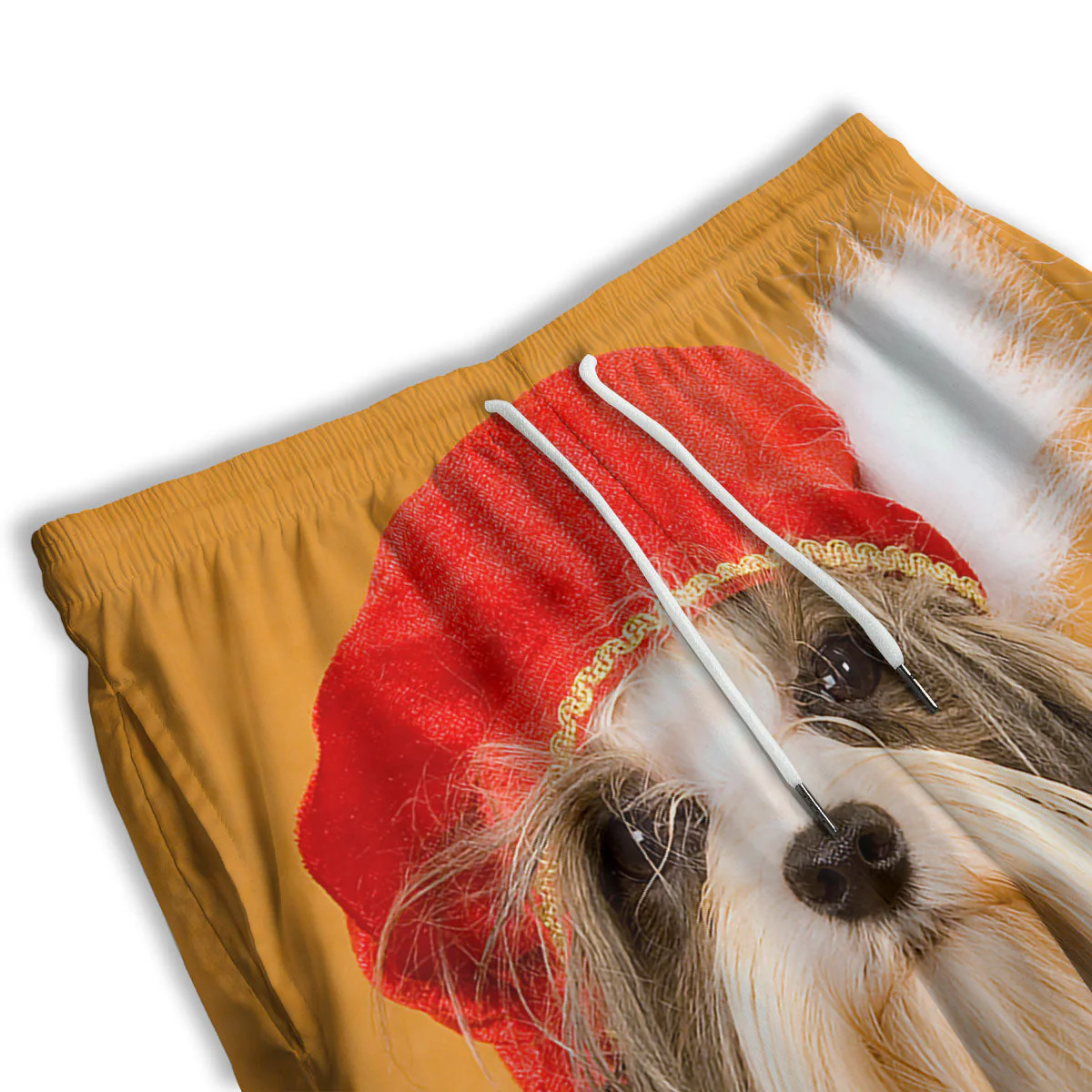 Yorkshire Terrier Red Cap Print Men's Athletic Shorts - Image 3