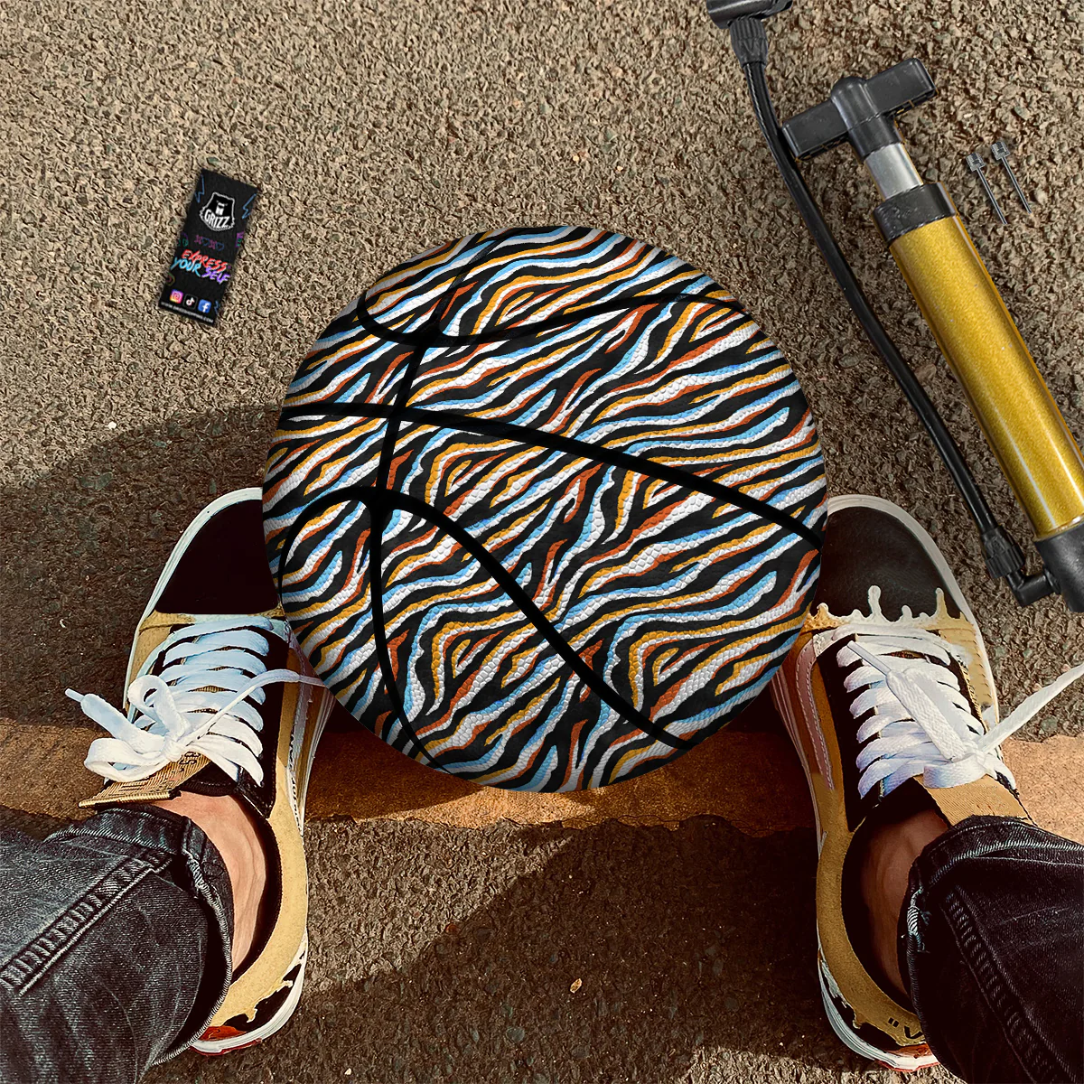 Zebra Abstract Print Pattern Basketball - Image 2