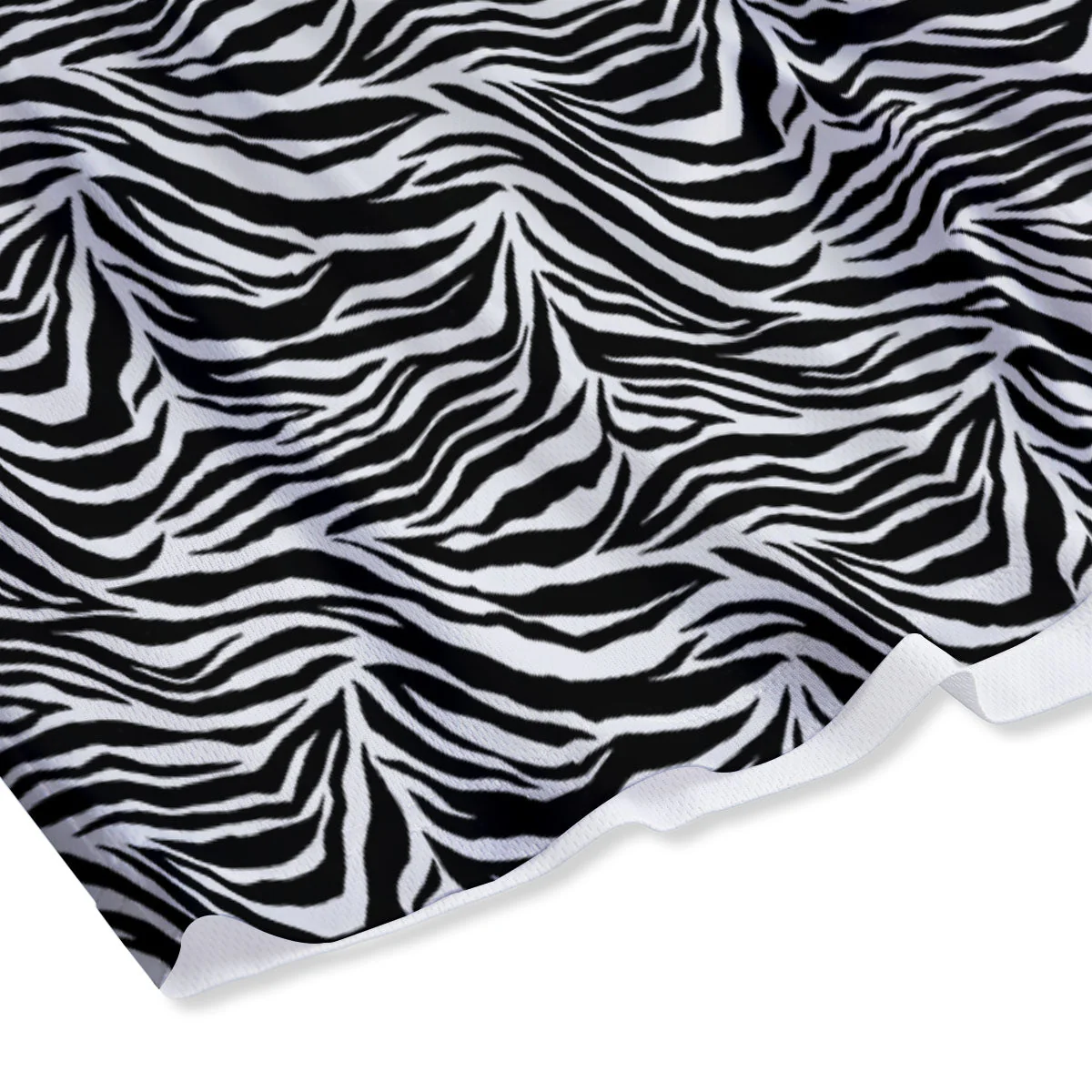 Zebra Black White Print Pattern Mesh Shorts - Image 4