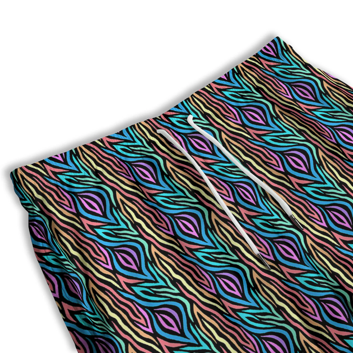 Zebra Colorful Print Pattern Men's Athletic Shorts - Image 3