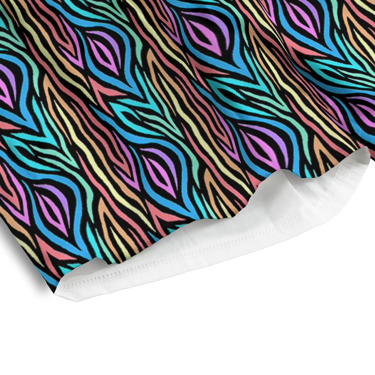 Zebra Colorful Print Pattern Men's Athletic Shorts - Image 4
