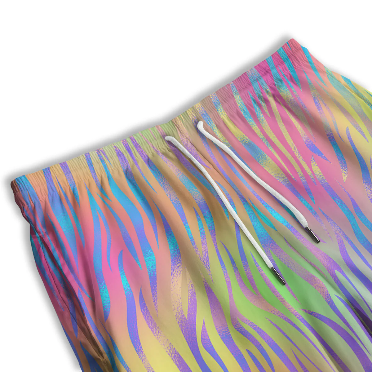 Zebra Pastel Print Pattern Men's Athletic Shorts - Image 3