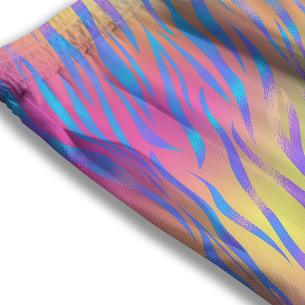 Zebra Pastel Print Pattern Mesh Shorts - Image 3