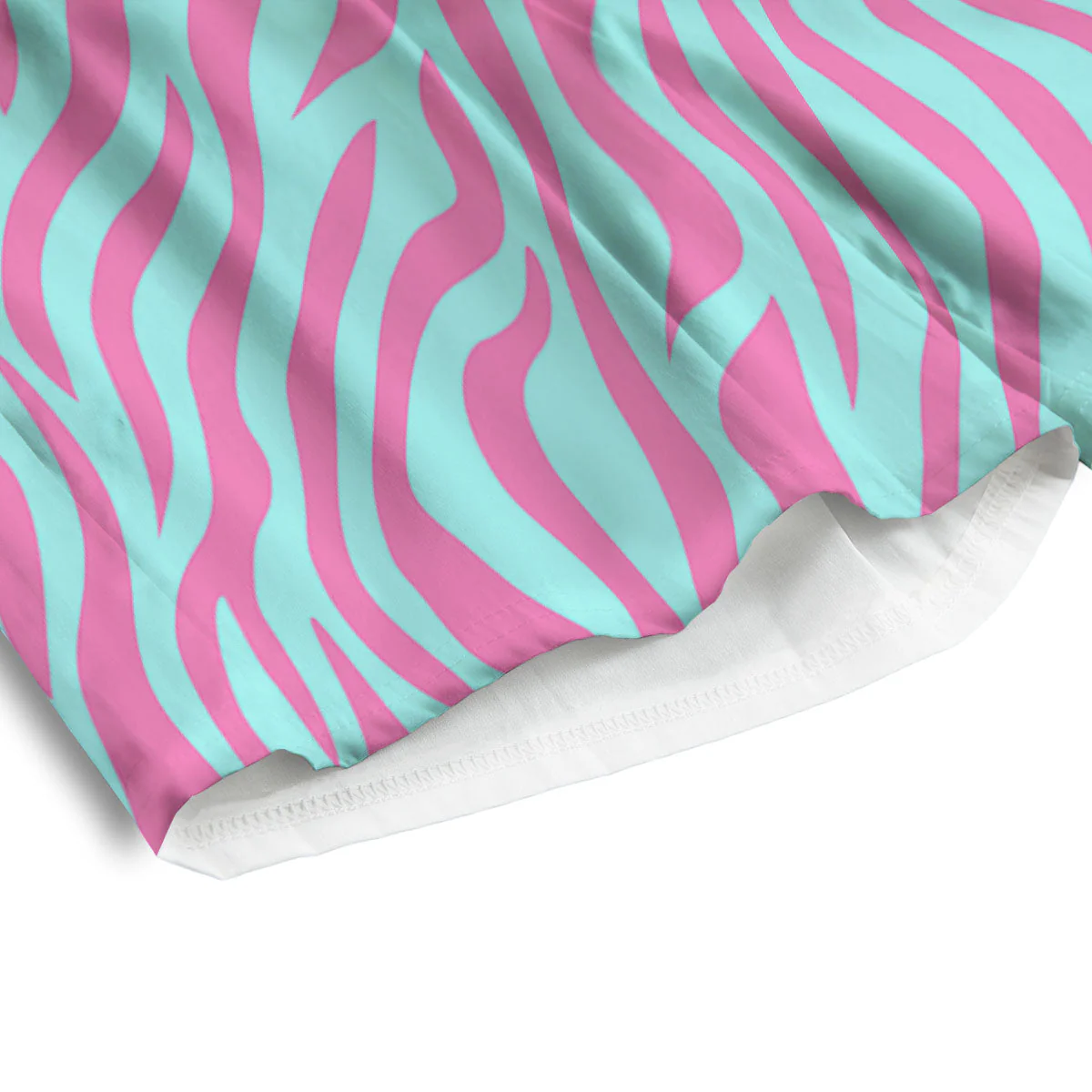Zebra Stripes Blue And Pink Print Men's Athletic Shorts - Image 4