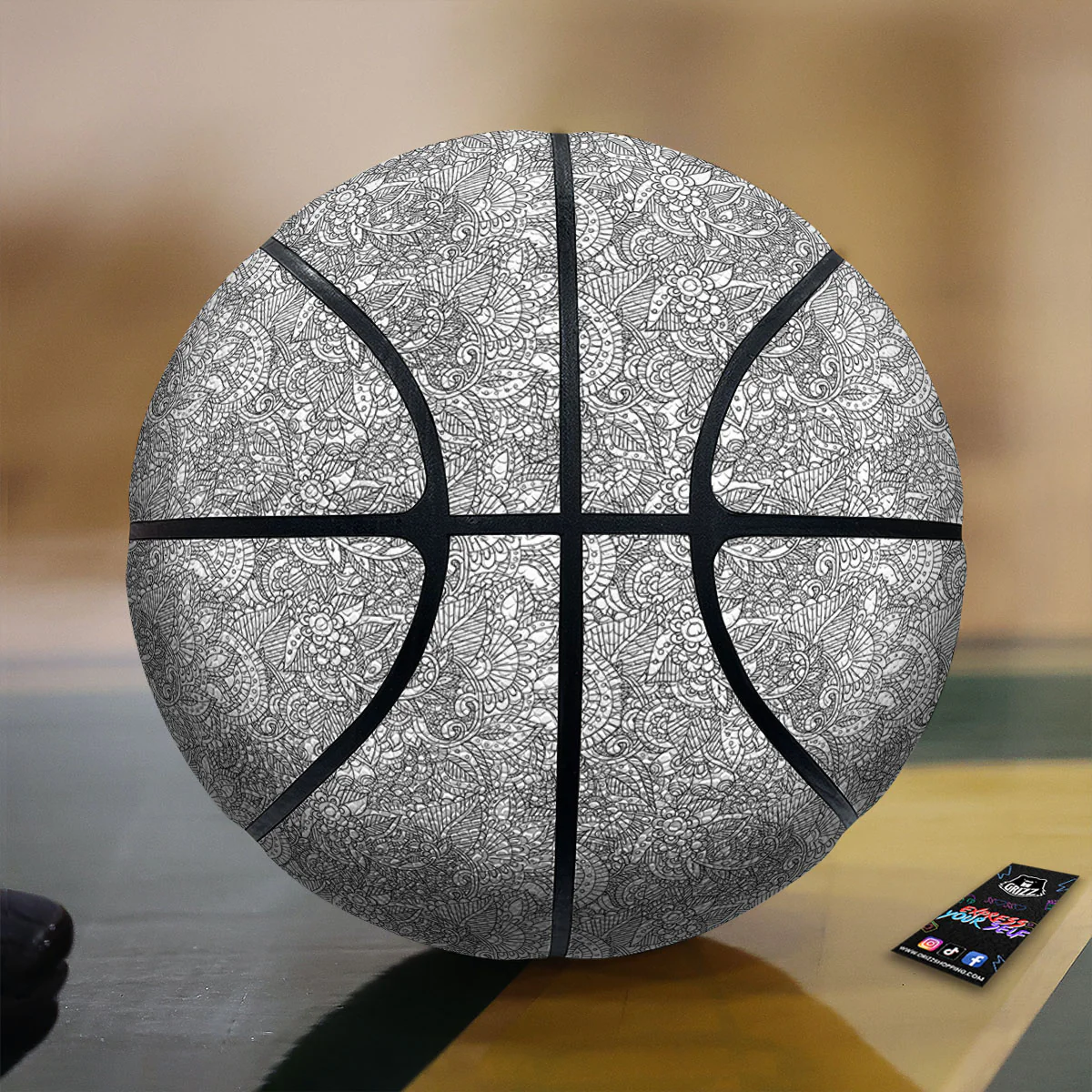 Zentangle Ethnic Print Pattern Basketball