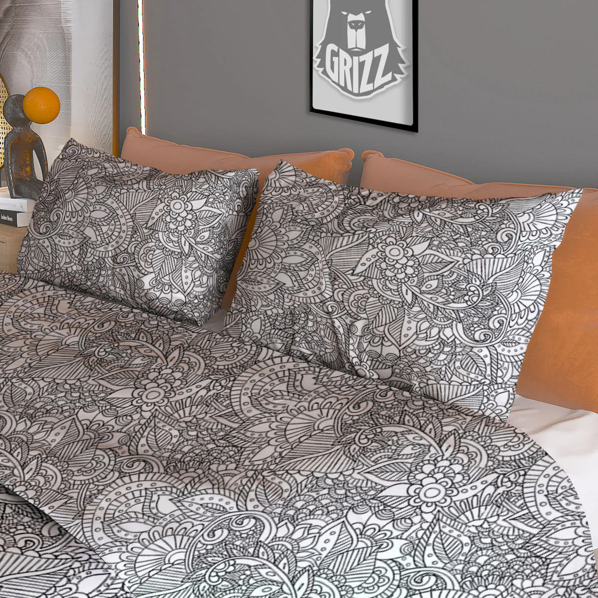 Zentangle Ethnic Print Pattern Duvet Cover Bedding Set - Image 3