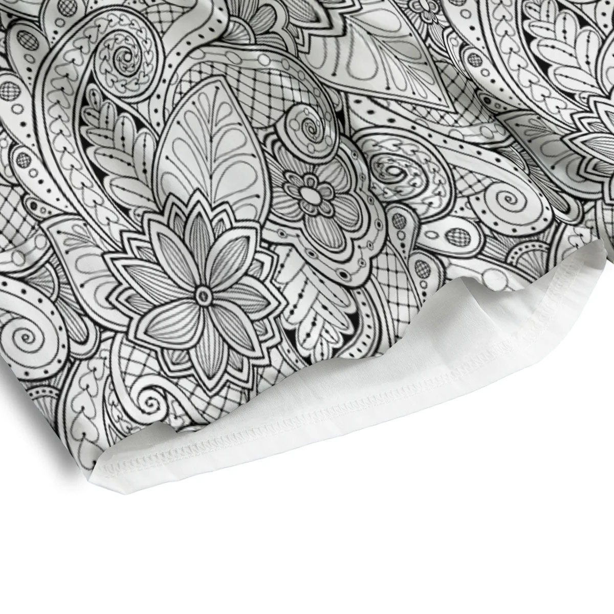 Zentangle Monochrome Print Pattern Men's Athletic Shorts - Image 4