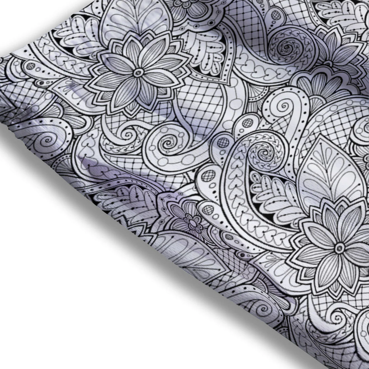Zentangle Monochrome Print Pattern Mesh Shorts - Image 3