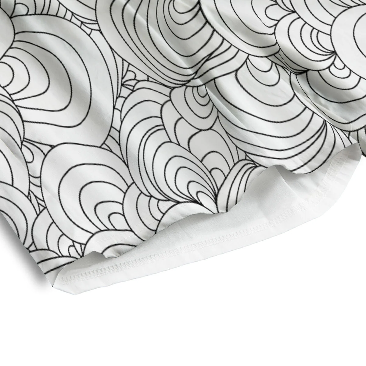Zentangle White And Black Print Pattern Men's Athletic Shorts - Image 4